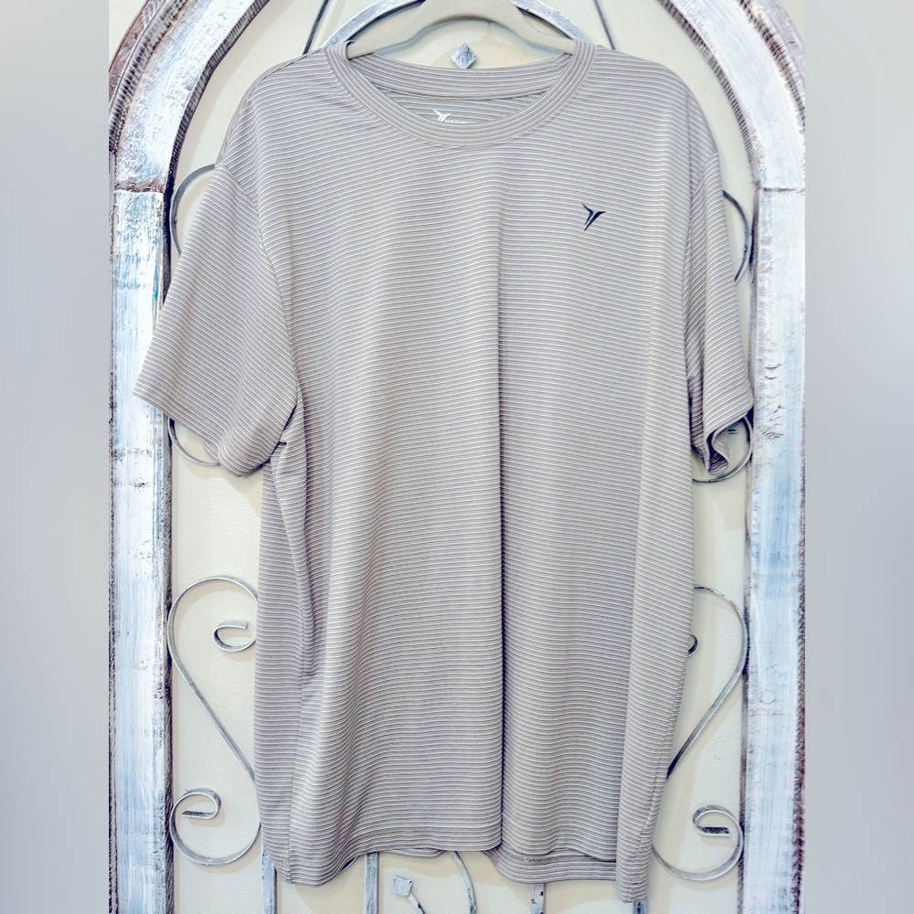 Striped Active Wear Short-sleeved Shirt #1014